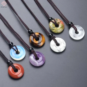 Đá Mã Não Pha Lê Hòa Bình Khóa Vòng Cổ Hạt dẻ Dệt Mặt Dây Chuyền Trang Sức Nam Nữ Quà Tặng Nhỏ Mới