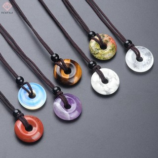 [Pcwkkef] Đá Mã Não Pha Lê Hòa Bình Khóa Vòng Cổ Hạt dẻ Dệt Mặt Dây Chuyền Trang Sức Nam Nữ Quà Tặng Nhỏ Mới