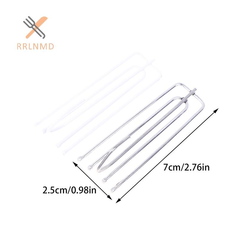 Rrlnmd 15 Chiếc Thép Không Gỉ Bốn Nĩa Rèm Treo Móc Rèm Vòng Kẹp Đường DIY Nhà Rèm Phụ Kiện MỚI