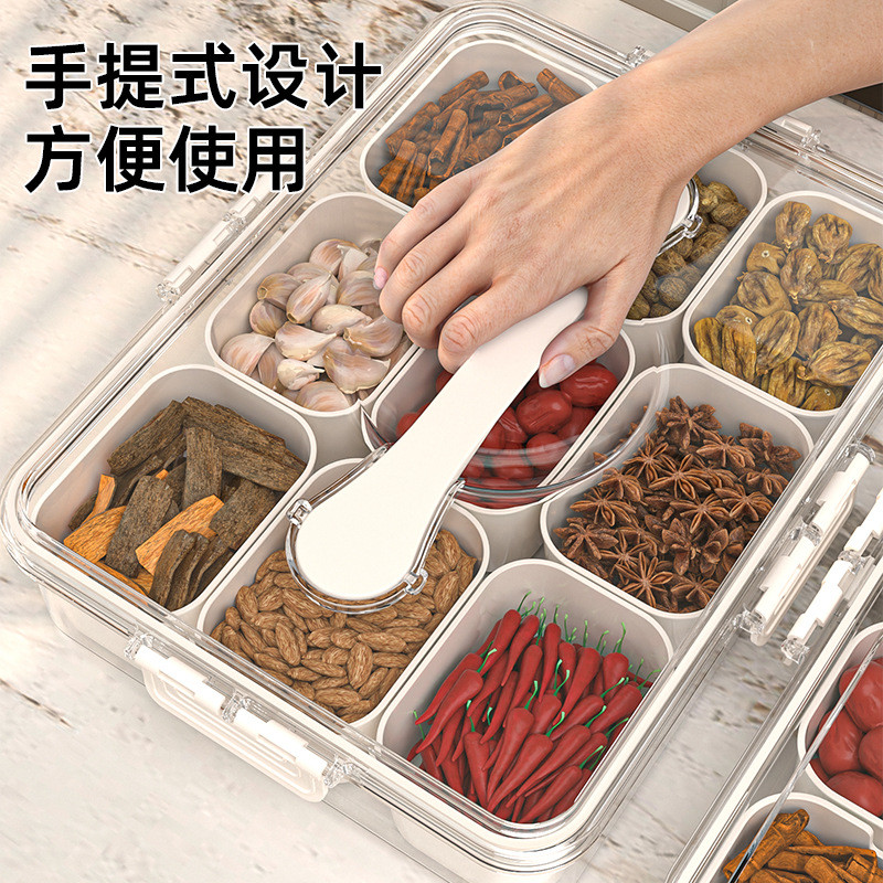 Hộp Bảo Quản Gia Vị Nhà Bếp Hộp Gia Vị Ớt Khô Hộp Gia Vị Hạt Tiêu Kín Chất Liệu Lớn Nhà Bếp Hình Bát Giác Vỏ Quế Hộ Gia Đình Hộp Đóng Gói Phụ Hộp Thành Phần