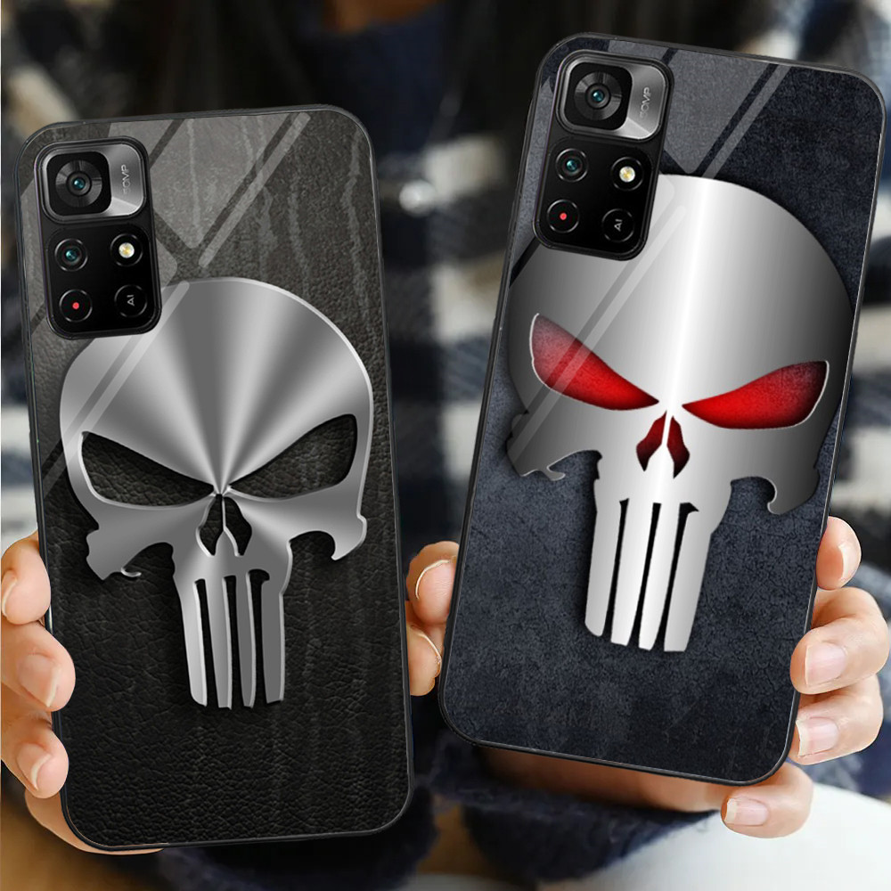 Ốp Điện Thoại Kính PUNISHER 01 Cho Xiaomi POCO F3 F4 F5 M3 M4 M5 M6 4G X3 X4 GT NFC X5 X6 PRO 5G