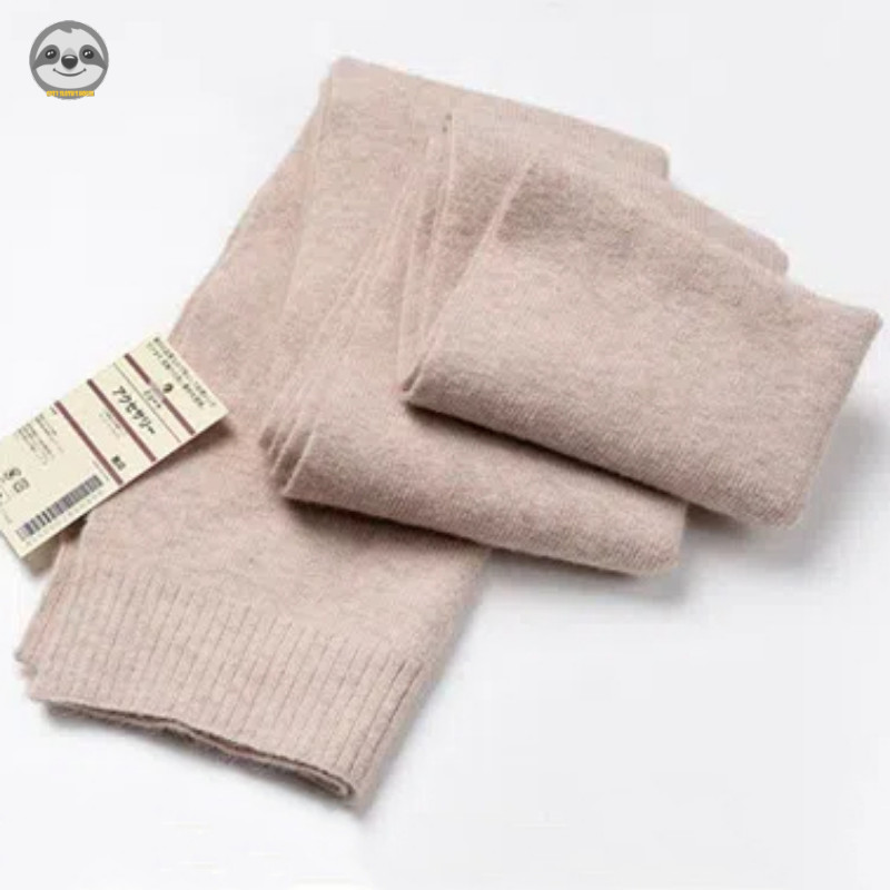 Khăn quàng cổ len pha trộn cao cấp phong cách Nhật Bản Muji, phù hợp thu đông, dệt kim ngắn