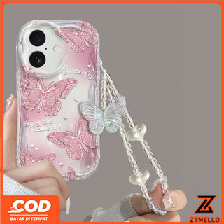 Ốp cho Oppo a3x A60 A79 5G A3 Pro A38 A18 A57 A58 A98 A78 a17k A55 A54 A16 A15 A77 A74 A93 A92 A12 A3S A5 A7 A5S a15s A31 A53 A76 dây đeo bướm pha lê đơn giản chống sốc TPU