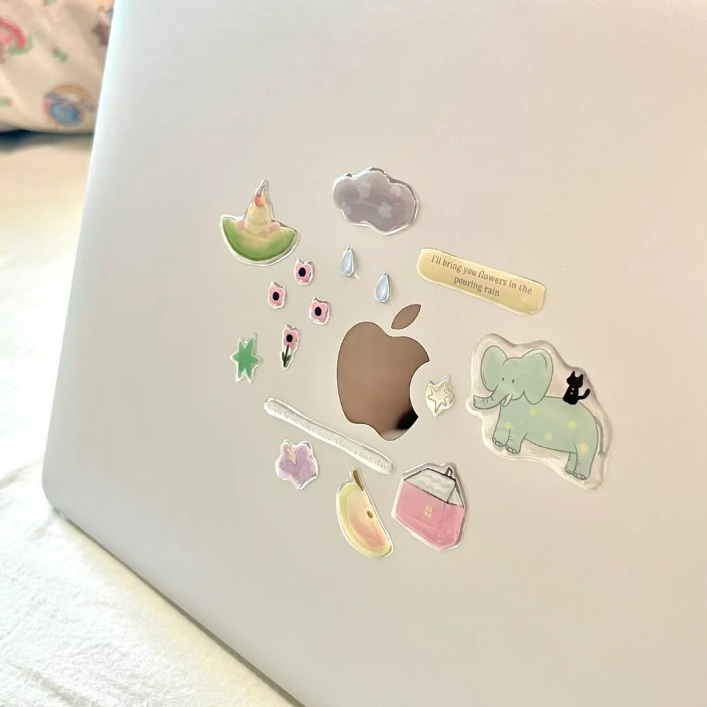 Hình dán thạch xanh ba chiều cho máy tính mèo đáng yêu Instagram Tự làm vỏ điện thoại di động giá trị cao trang trí máy tính bảng