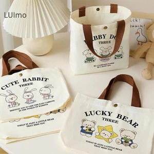 Luimo Họa Tiết Hoạt Hình In Hình Túi Xách Vải Nhân Viên Văn Phòng Túi Tote Ăn Trưa SBS Túi Bảo Quản