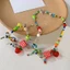 YOI Handmade Nhiều Màu Sắc Vòng Cổ Vòng Tay Thời Trang Choker Với Dainty Nơ Và Mặt Dây Chuyền Ngôi Sao Cầu Vồng Đính Hạt Trang Sức