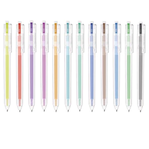 Bút Deli viết bi gel pen nước dạng bấm DELI EG118 G118 đủ 12 màu.