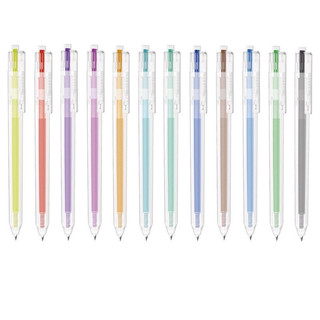 [ COMBO 12 màu] Bút Deli viết bi gel pen nước dạng bấm DELI EG118 G118 đủ 12 màu.