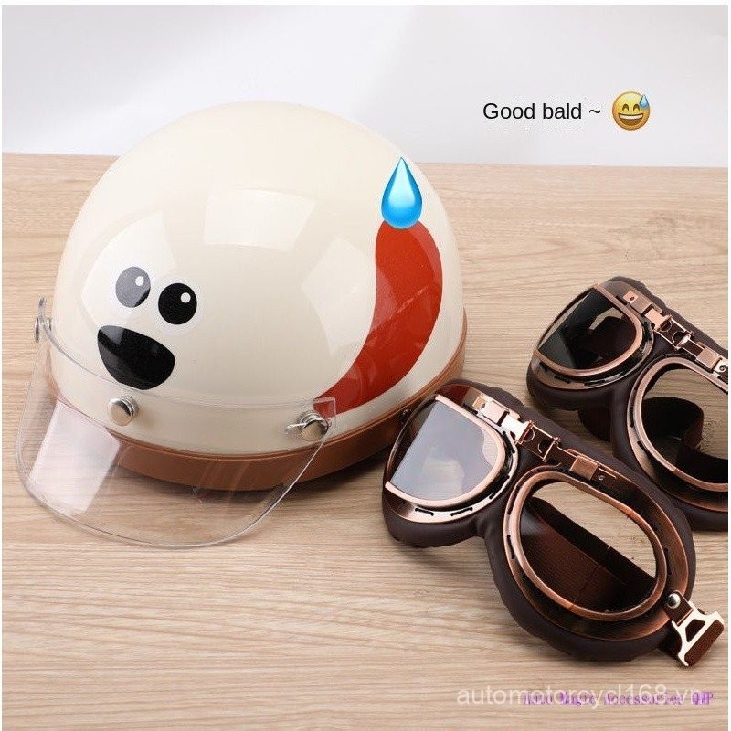 Mũ bảo hiểm Harley hoạt hình cho xe điện/xe máy, nửa đầu, mùa đông, cặp đôi nam nữ, QMP