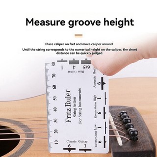 Dụng cụ đo chiều cao dây đàn guitar Công cụ đo chiều cao Dây đàn guitar đa chức năng Thông số kỹ thuật Thước thẻ Luthier String Tool