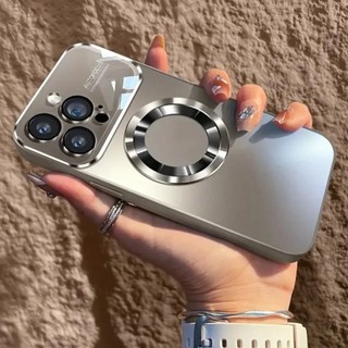 Ốp Lưng Titan Kim Loại Mờ Sang Trọng Cho iPhone 16 15 14 13 12 11 Pro Max Plus Ống Kính Kính Kính Bảo Vệ Camera