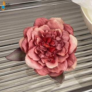 Handmade Retro Hoa Mẫu Đơn Bên Kẹp Tóc Tính Khí Ổn Định Kẹp Vải Hoa Mũ Đội Đầu Cho Dày Xoăn Tạo Kiểu Tóc Trang Trí