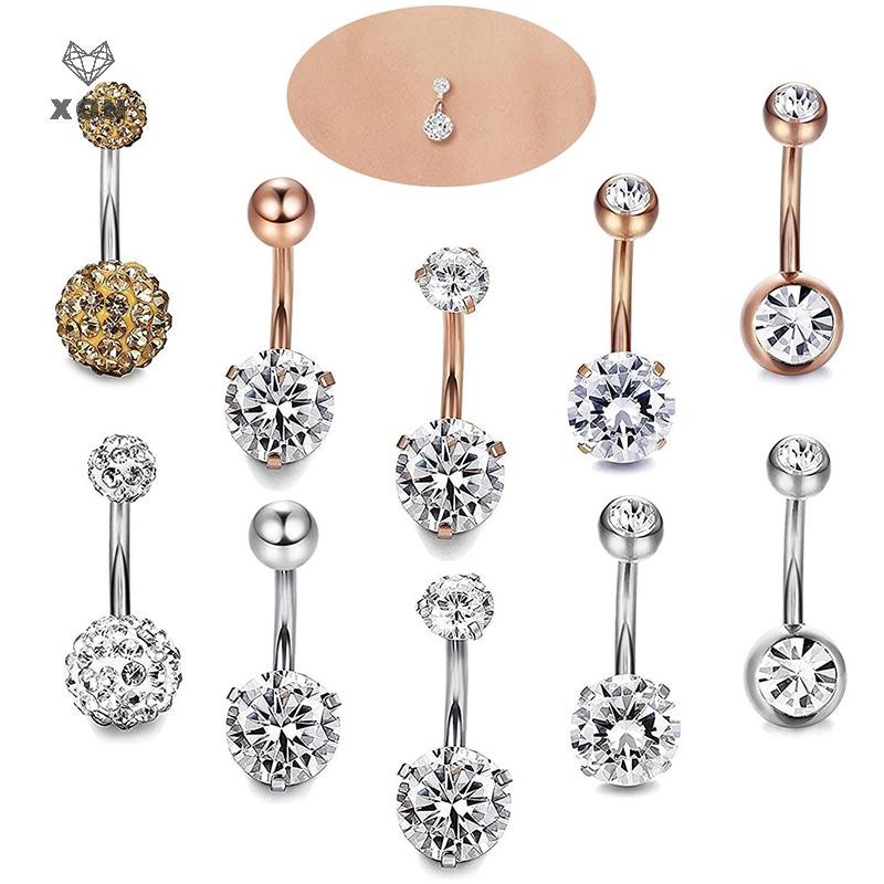 XON Set 5 Khuyên Rốn Bằng Thép Không Gỉ Cá Tính Thời Trang