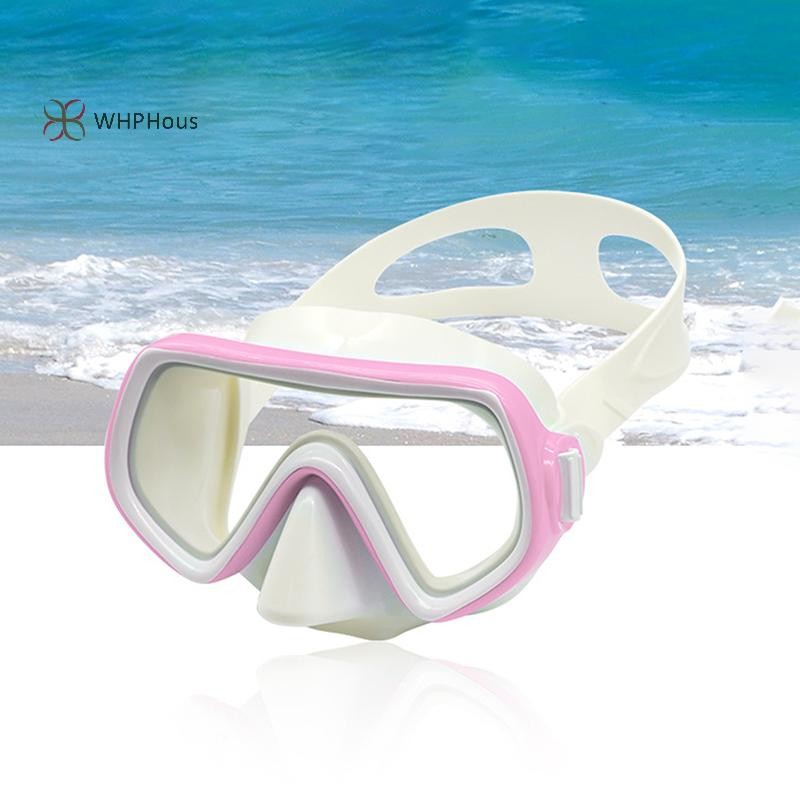 < WHPHous-t > Mặt nạ lặn Kính bơi chống nước Toàn cảnh HD dành cho người lớn Thanh niên Váy silicon chống sương mù có nắp mũi Thiết bị bơi lội