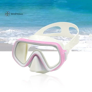 < WHPHous-t > Mặt nạ lặn Kính bơi chống nước Toàn cảnh HD dành cho người lớn Thanh niên Váy silicon chống sương mù có nắp mũi Thiết bị bơi lội