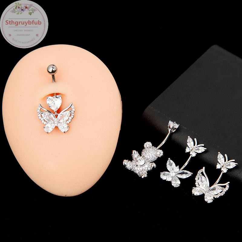 STHB Gấu Dễ Thương Bụng Nút Nhẫn Nữ Cô Gái Tinh Tế Gợi Cảm Rốn Xuyên Vòng Cơ Thể Xuyên Trang Sức Quà Tặng VN