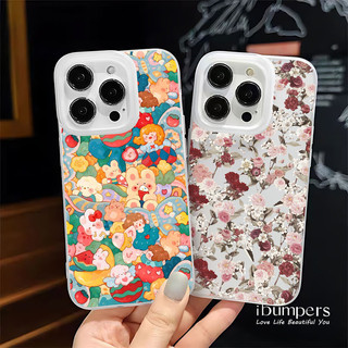 ibumpers Ốp Điện Thoại iPhone Dễ Thương Nhiều Màu Sắc Họa Tiết Hoạt Hình Ốp Lưng Trong Suốt Nhám Mờ Chống Bẩn Chống Sốc Cho IPhone 16 15 14 12 13 11 Pro Max IP 7 8 Plus X XS XR