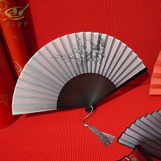 [ELOY] Quạt gấp phong cách Trung Quốc cổ điển Quạt cầm tay Shank Quạt khiêu vũ cổ điển có sel Elegent Quạt nữ Trang trí nội thất VN