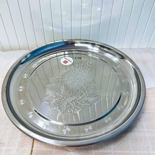 [Giá Xưởng] Mâm Tròn Inox Chùm Nho – Nhiều Size Dùng Cho Gia Đình, Quán Ăn, Tiện Dụng, Sạch Sẽ, Bền Đẹp