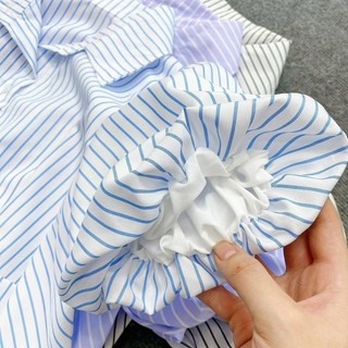 Áo Sơ Mi Bigsize Nữ Tay Phồng Có Dây Buộc Eo Tôn Dáng Dễ Thương Cho Chubby SM189