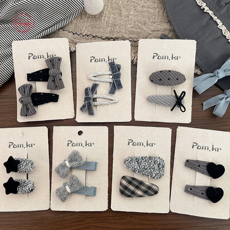 Diễu Hành Thu Đông Bé Gái Trẻ Sơ Sinh Thêu Nơ Hoa Kẹp Tóc Mới Màu Xanh Phong Cách Dễ Thương Cho Bé Công Chúa Kẹp Tóc Mũ Phụ Kiện Trẻ Em VN