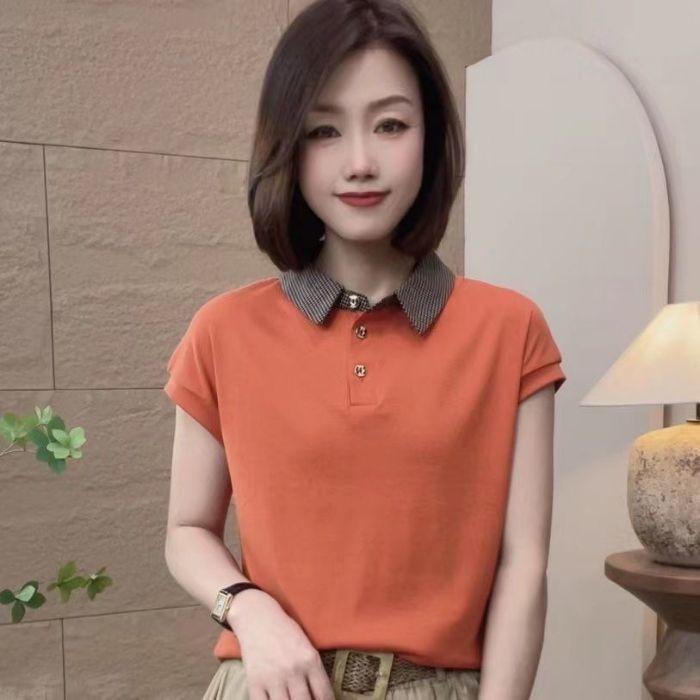 Áo thun nữ cổ tròn POLO mới mùa hè
