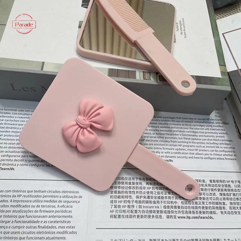 Diễu Hành Dễ Thương Nơ Cà Vạt Gương Chiết Xuất Vuông Cầm Tay Gương Dụng Cụ Massage Tóc Du Lịch Lược Massage Tạo Kiểu Dụng Cụ VN