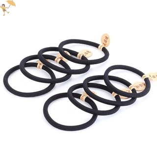 [Gou] 10 Dây Màu Đen Dây Co Giãn Dây Buộc Tóc Dày 4 Mm Dây Buộc Tóc Nữ VN