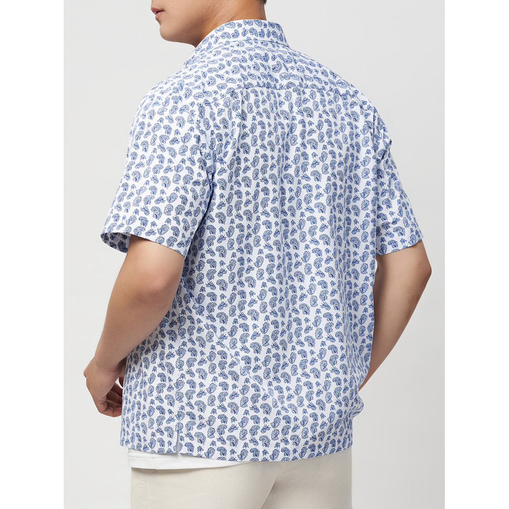 Sơmi ngắn tay lai ngang VIETTIEN SMART CASUAL vải sợi hoa hồng phom regular VT00000216