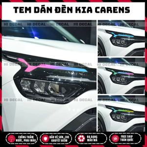 Tem dán đèn Kia Carens, decal trang trí đèn Carens bền màu chống nước