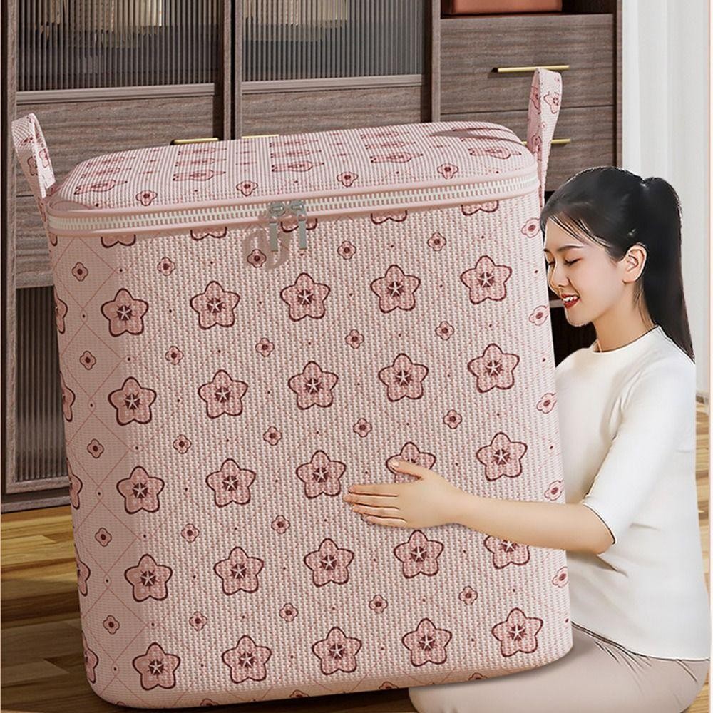 Thùng đựng quần áo SIMPLEAID, có tay cầm Túi đựng chăn dung tích lớn, Hộp đựng quần áo hoa anh đào có thể gập lại Hộp đựng tủ quần áo cho gia đình