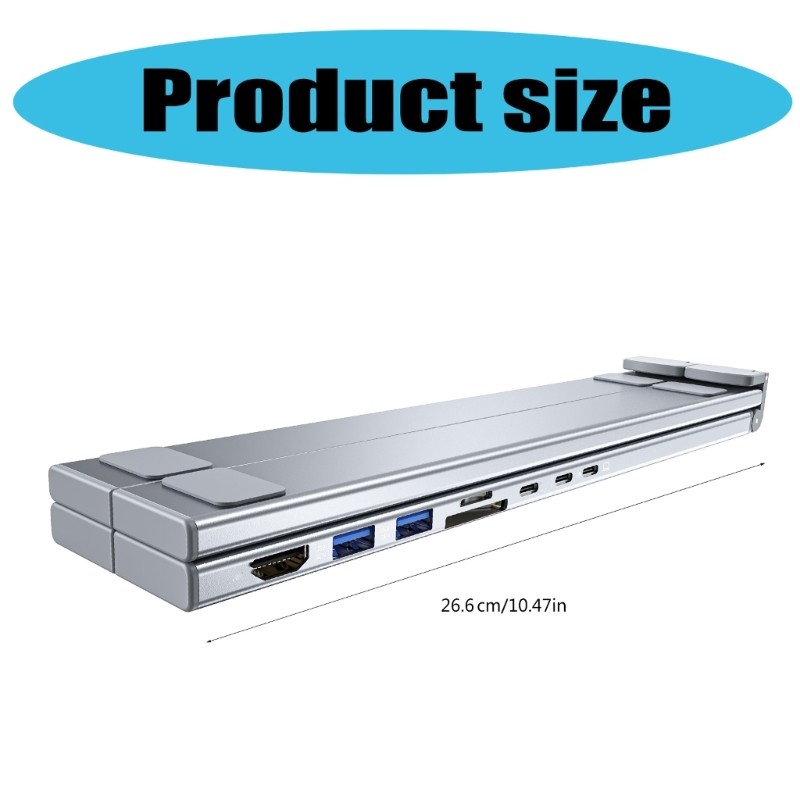 Giá đỡ máy tính xách tay bằng nhôm Vision với trung tâm mở rộng 8 trong 1 với tốc độ nhanh 4K và PD100W