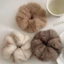 BORAGETE Scrunchies Lớn, Dây Buộc Tóc Nữ Thời Trang Sang Trọng, Băng Đô Tinh Tế Lông Tơ Thu Đông
