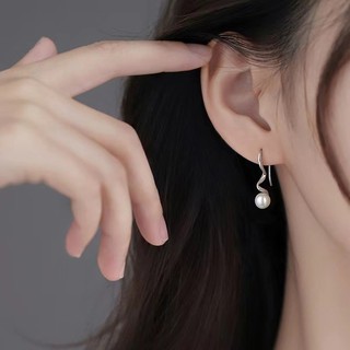 Bông tai ngọc trai bạc S925 Trang sức thời trang đơn giản Quà tặng nữ
