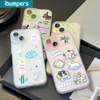ibumpers Ốp Lưng iPhone Dễ Thương Hoạt Hình Chó Con Họa Tiết Ốp Điện Thoại Trong Suốt TPU Silicon Mềm Chống Sốc Cho Iphone 16 15 14 12 13 11 Pro Max IP 7 8 Plus X XS XR
