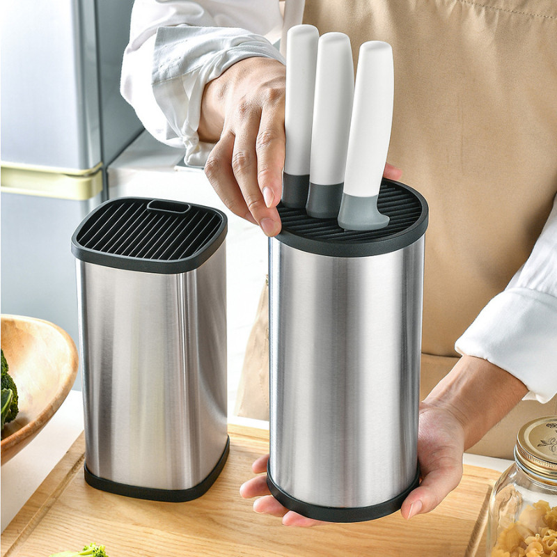 Ống cắm dao kéo Inox 304 cao cấp đáy thoát nước tiện lợi cho nhà bếp KooBee| 198