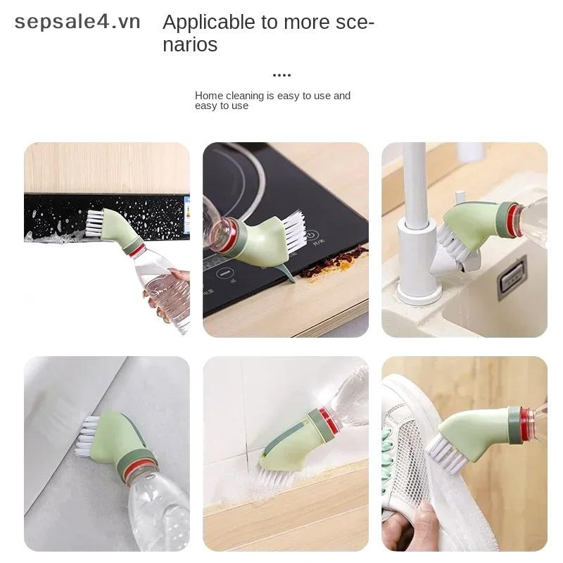 # NEW # Bàn chải làm sạch sáng tạo có thể kết nối với bình nước khoáng Bàn chải làm sạch công dụng kép khô Bàn chải gia dụng.