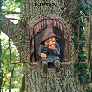 Tác phẩm điêu khắc cổ tích JKDESIGN, Trang trí sân vườn Quà tặng Tượng Gnome, Vườn tượng lùn bằng nhựa thu nhỏ chịu thời tiết sáng tạo