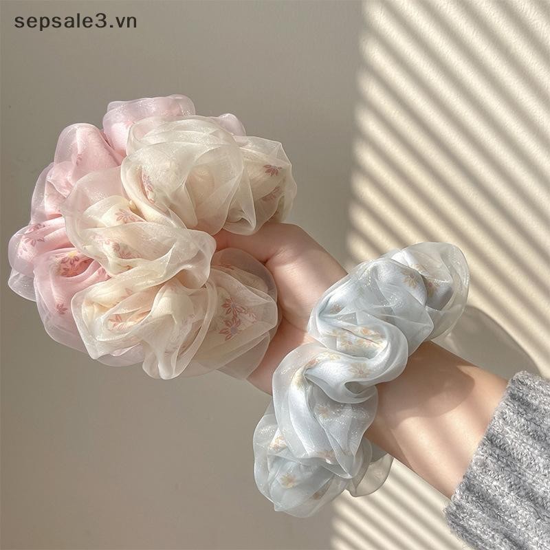 # Vn # Dây buộc tóc bằng lụa hai lớp Organza hoa ngọt ngào dành cho bé gái Dây buộc tóc đuôi ngựa