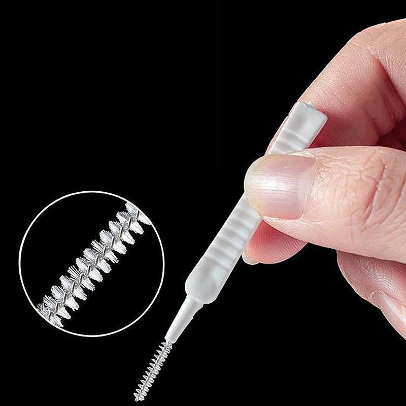 B & N 10 Cái / bộ Bàn chải làm sạch vòi hoa sen Bàn chải nhỏ màu trắng Bàn chải làm sạch lỗ chân lông Nylon cho lỗ điện thoại Phòng tắm nhà bếp.