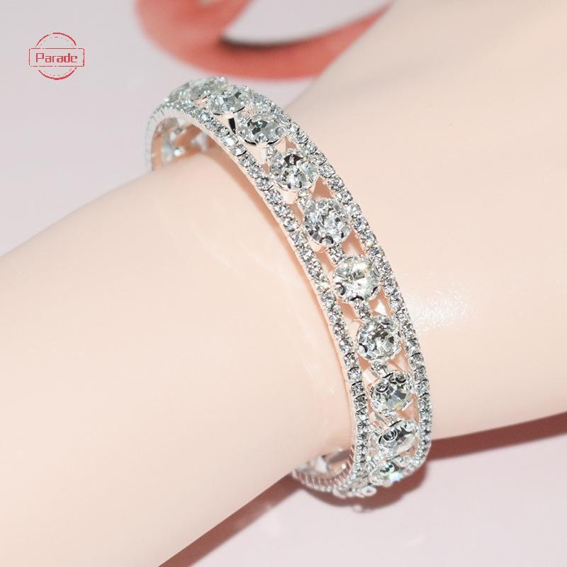 Vòng tay pha lê thời trang diễu hành dành cho nữ Vòng tay cưới Trang sức tay nhiều lớp Vòng tay đính đá cô dâu VN