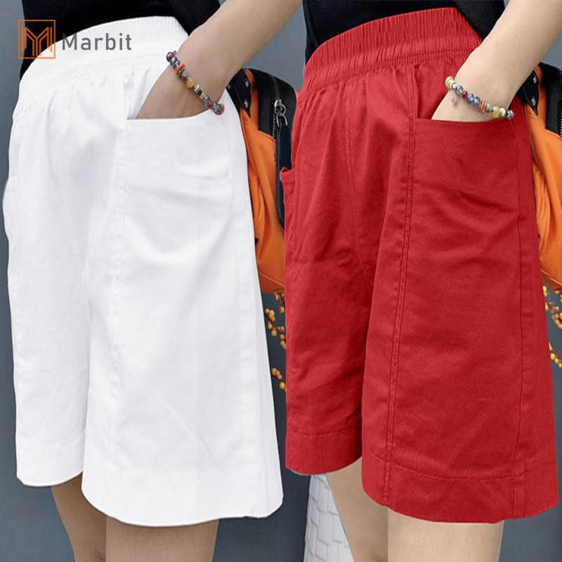 Marbit 2023 Nữ Quần Short Cotton Rời Cao Cấp Hàn Quốc Thường Ngày Túi Lớn Thời Trang Mới