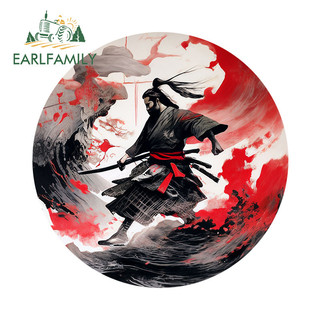 EARLFAMILY 13cm Samurai Chiến Binh Nhật Bản Dán Xe Hơi Cá Tính Chống Thấm Nước Vinyl Đề Can Thích Hợp Cho Ván Trượt Xe Máy Kính Chắn Gió Laptop