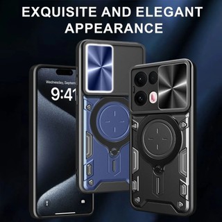 Ốp Giá Đỡ Vòng Ô Tô Từ Tính Cho Oppo Reno 15 13 12 Pro 13F 12F Reno13 Reno15Pro 15F 5G Armor Vỏ Chống Sốc Chống Rơi Ốp điện thoại Trượt Đẩy Camera Bảo Vệ Mặt Sau Ốp Cứng