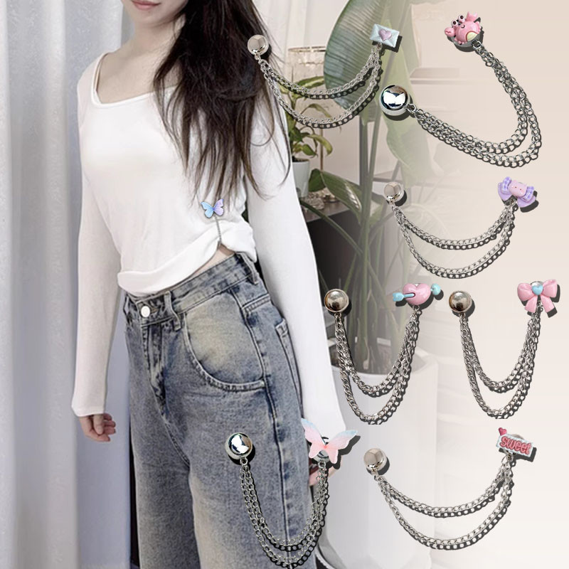 [YUNYUAN] Chân quần Kẹp cố định Quần hấp thụ từ tính Dây chuyền dụng cụ chống va đập Khóa từ tính