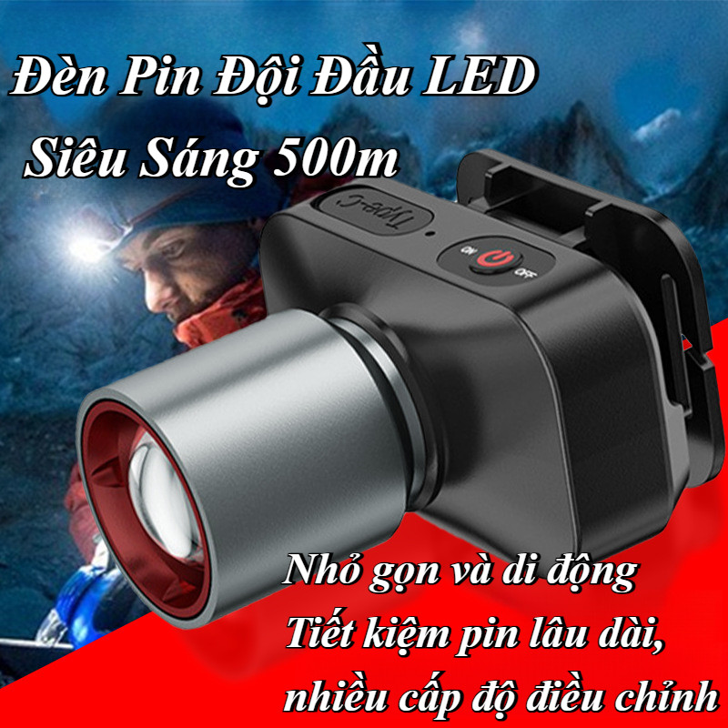Đèn Pin Đội Đầu LED Siêu Sáng,Đèn Pin Đội Đầu Siêu Sáng Chiếu Sáng Chuyên Dụng Cho Chạy Bộ,Cắm Trại