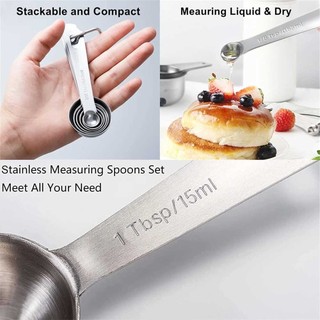 6pcs Stainless Steel Measuring Spoon Measuring Cup Set Measuring Cups Spoons Kitchen Baking Cooking