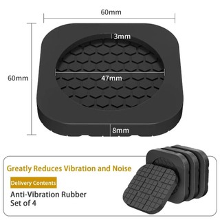 [COD] THEHOMECO 4 Miếng đệm chân chống rung, Tấm lót chân máy giặt nâng cao chống sốc, Bộ giảm chấn im lặng Thảm cao su nội thất chống trượt Thảm cao su Máy giặt Tủ lạnh