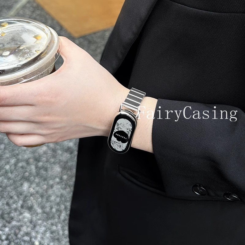 Dây đeo kim loại cho Mi Band 10 9 8 Vòng đeo tay cho Xiaomi Mi Band 7 6 5 4 3 Phụ kiện thay thế bằng thép không gỉ
