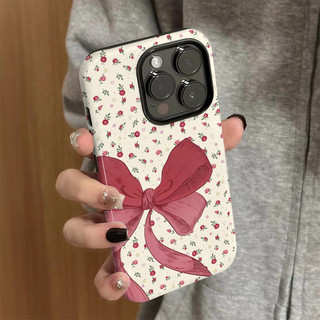 Ốp điện thoại 2 trong 1 Bow Rose tương thích với iPhone 15 Pro Max, Apple 16 14 Plus 11 / 12 / 13 Pro Max, vỏ bảo vệ chống sốc mới